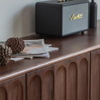 Modern Large Brown Wood Adjustable Shelves Storage Cabinet