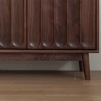 Modern Large Brown Wood Adjustable Shelves Storage Cabinet