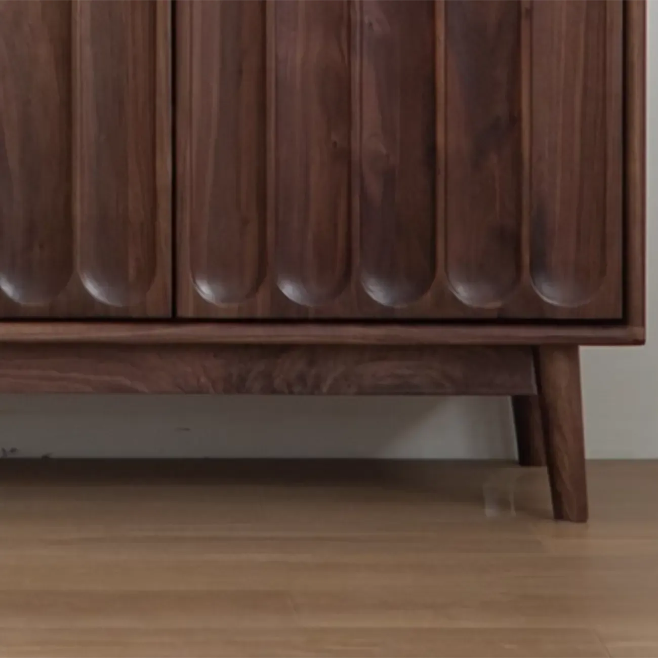 Modern Large Brown Wood Adjustable Shelves Storage Cabinet