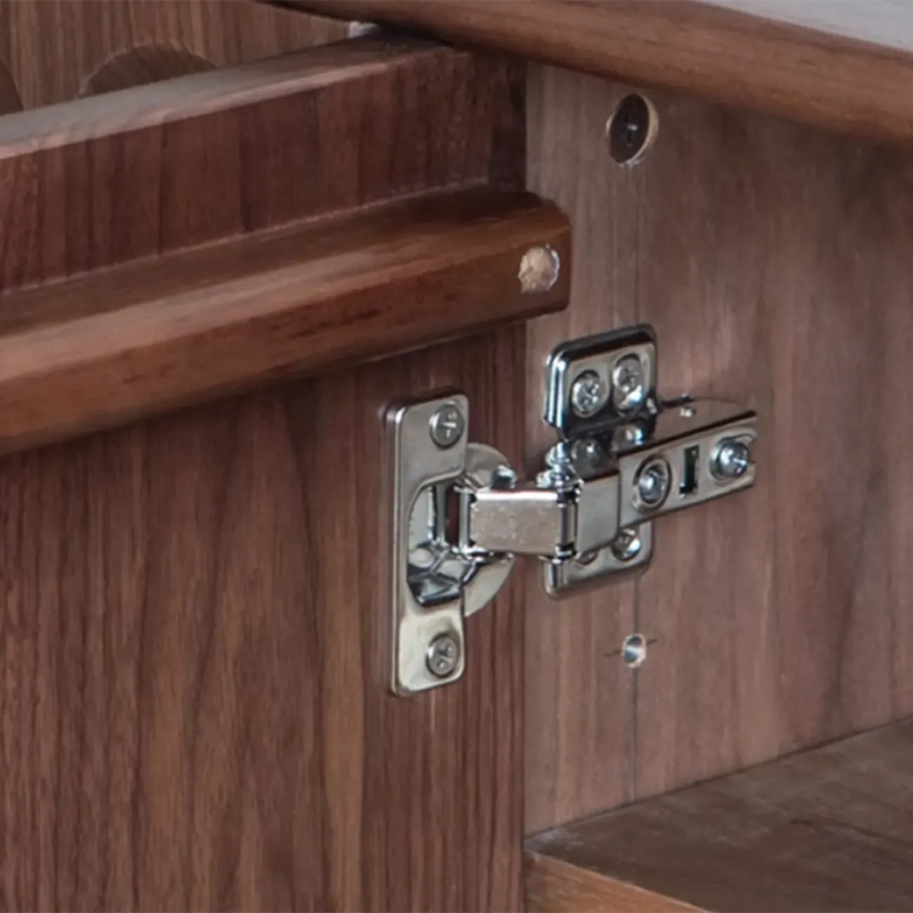 Modern Large Brown Wood Adjustable Shelves Storage Cabinet