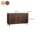 Modern Large Brown Wood Adjustable Shelves Storage Cabinet