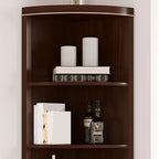 Antique Grey Wooden Gold Accent Corner Cabinet