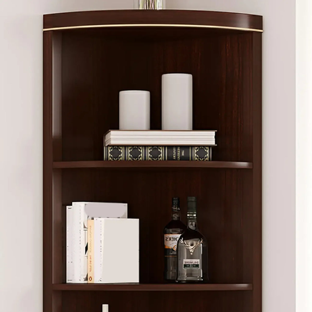 Antique Grey Wooden Gold Accent Corner Cabinet