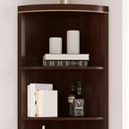 Antique Grey Wooden Gold Accent Corner Cabinet