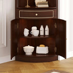 Antique Grey Wooden Gold Accent Corner Cabinet