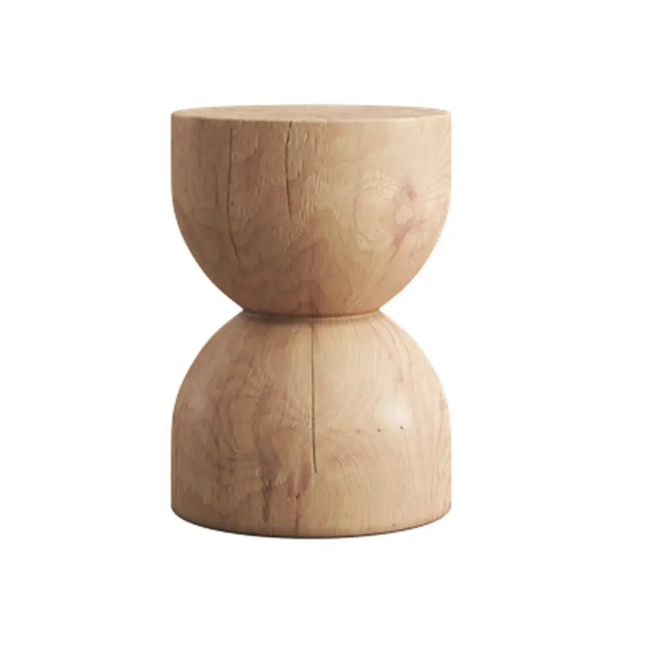 Modern Wooden Drum End Table with Unflip Top for Living Room