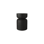 Modern Wooden Drum End Table with Unflip Top for Living Room