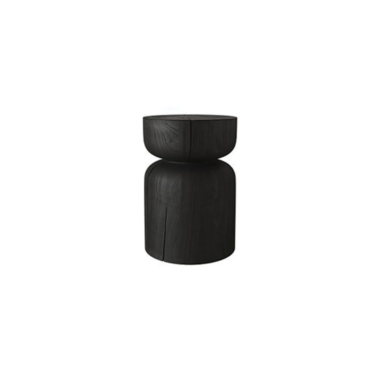 Modern Wooden Drum End Table with Unflip Top for Living Room