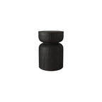 Modern Wooden Drum End Table with Unflip Top for Living Room
