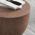 Modern Wooden Drum End Table with Unflip Top for Living Room