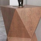 Modern Wooden Drum End Table with Unflip Top for Living Room