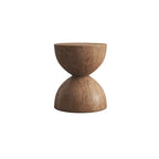 Modern Wooden Drum End Table with Unflip Top for Living Room