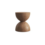 Modern Wooden Drum End Table with Unflip Top for Living Room