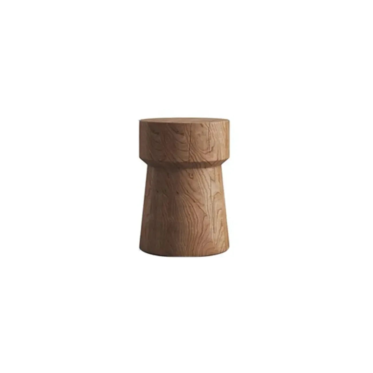 Modern Wooden Drum End Table with Unflip Top for Living Room