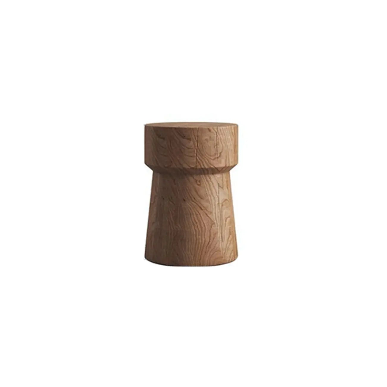 Modern Wooden Drum End Table with Unflip Top for Living Room