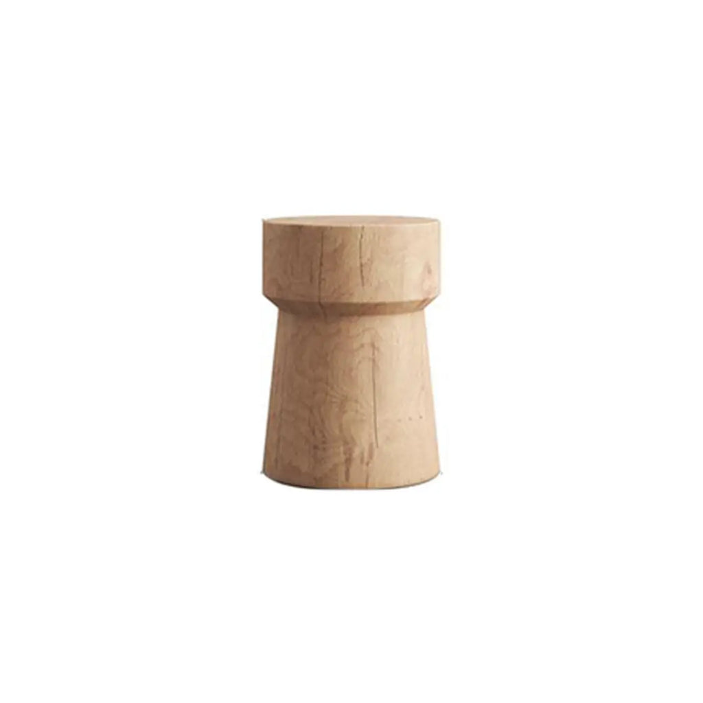 Modern Wooden Drum End Table with Unflip Top for Living Room