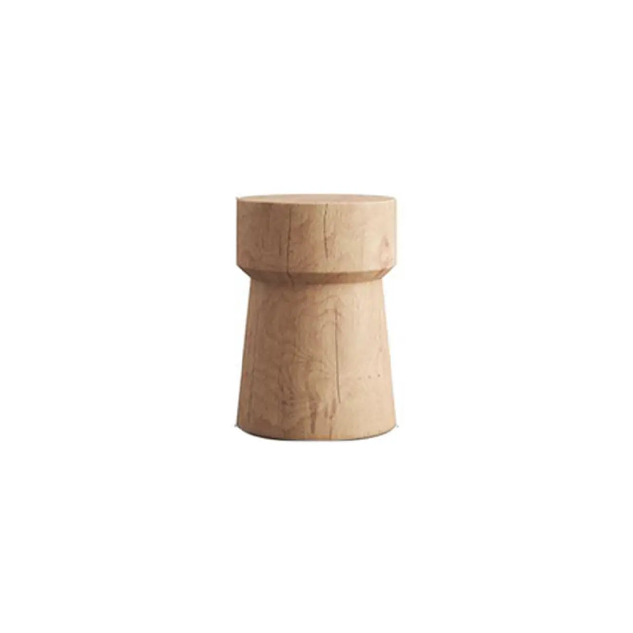Modern Wooden Drum End Table with Unflip Top for Living Room