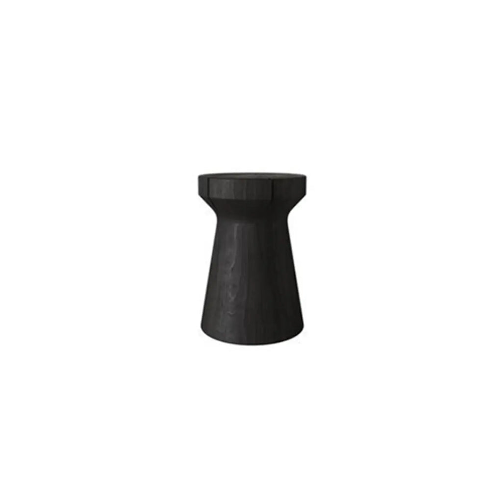 Modern Wooden Drum End Table with Unflip Top for Living Room