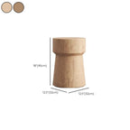 Modern Wooden Drum End Table with Unflip Top for Living Room