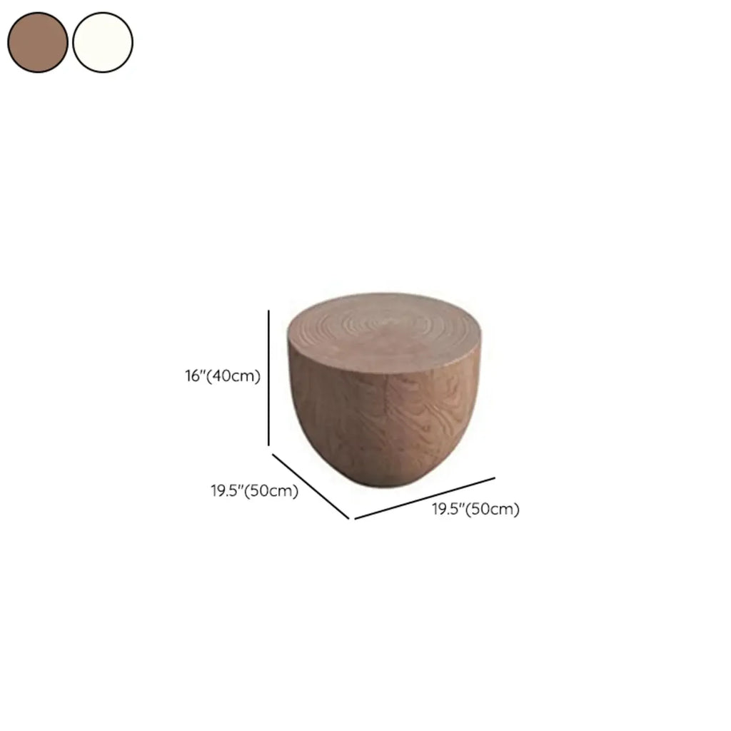 Modern Wooden Drum End Table with Unflip Top for Living Room
