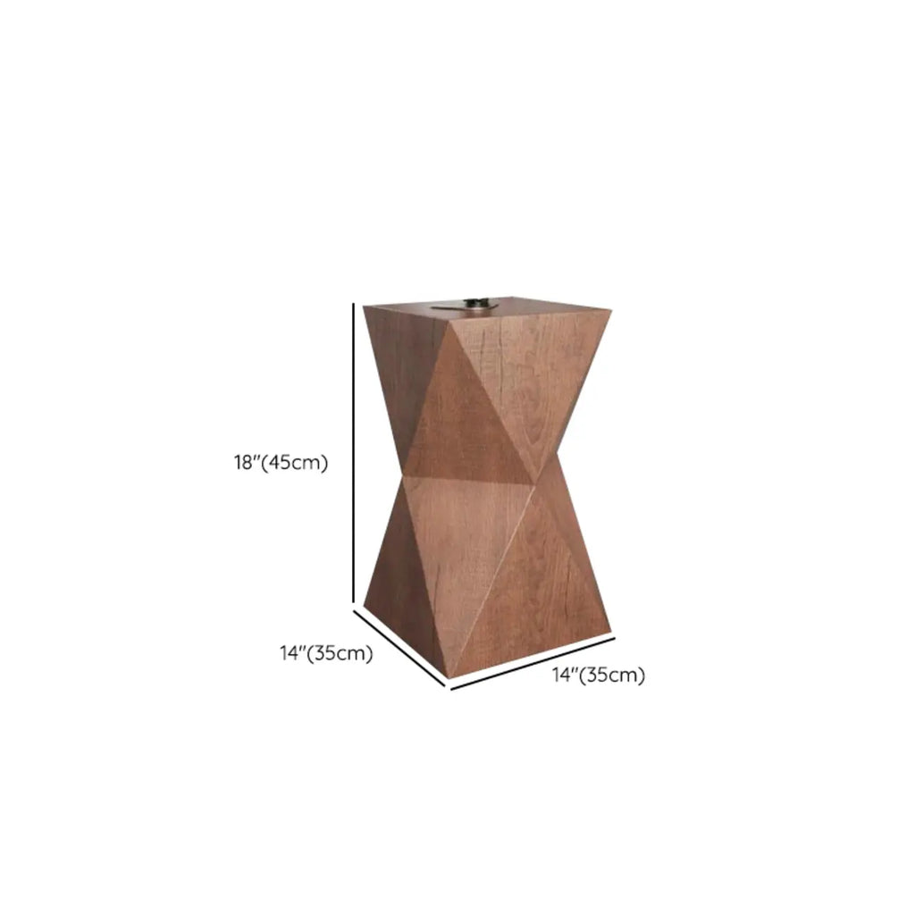 Modern Wooden Drum End Table with Unflip Top for Living Room