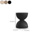 Modern Wooden Drum End Table with Unflip Top for Living Room