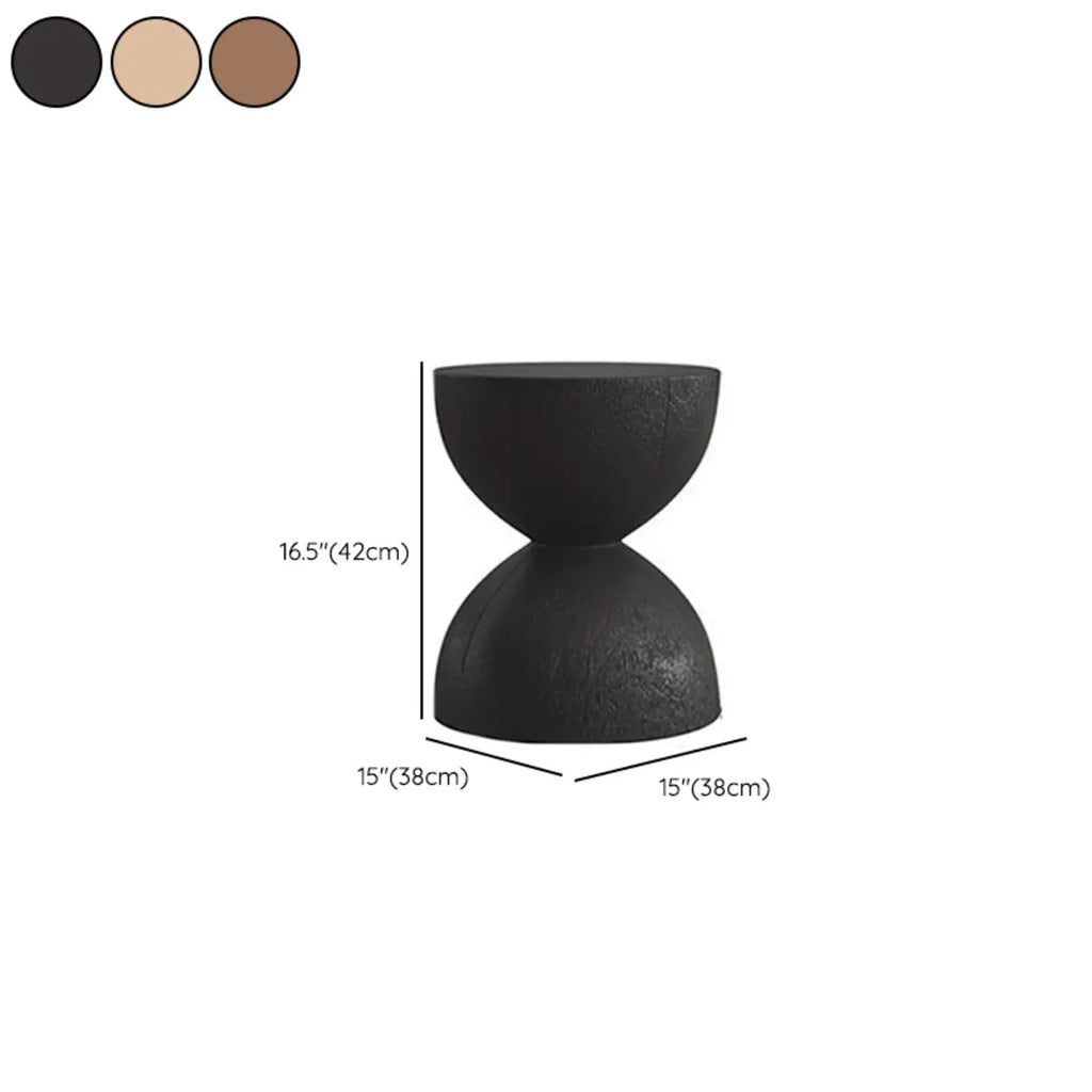 Modern Wooden Drum End Table with Unflip Top for Living Room