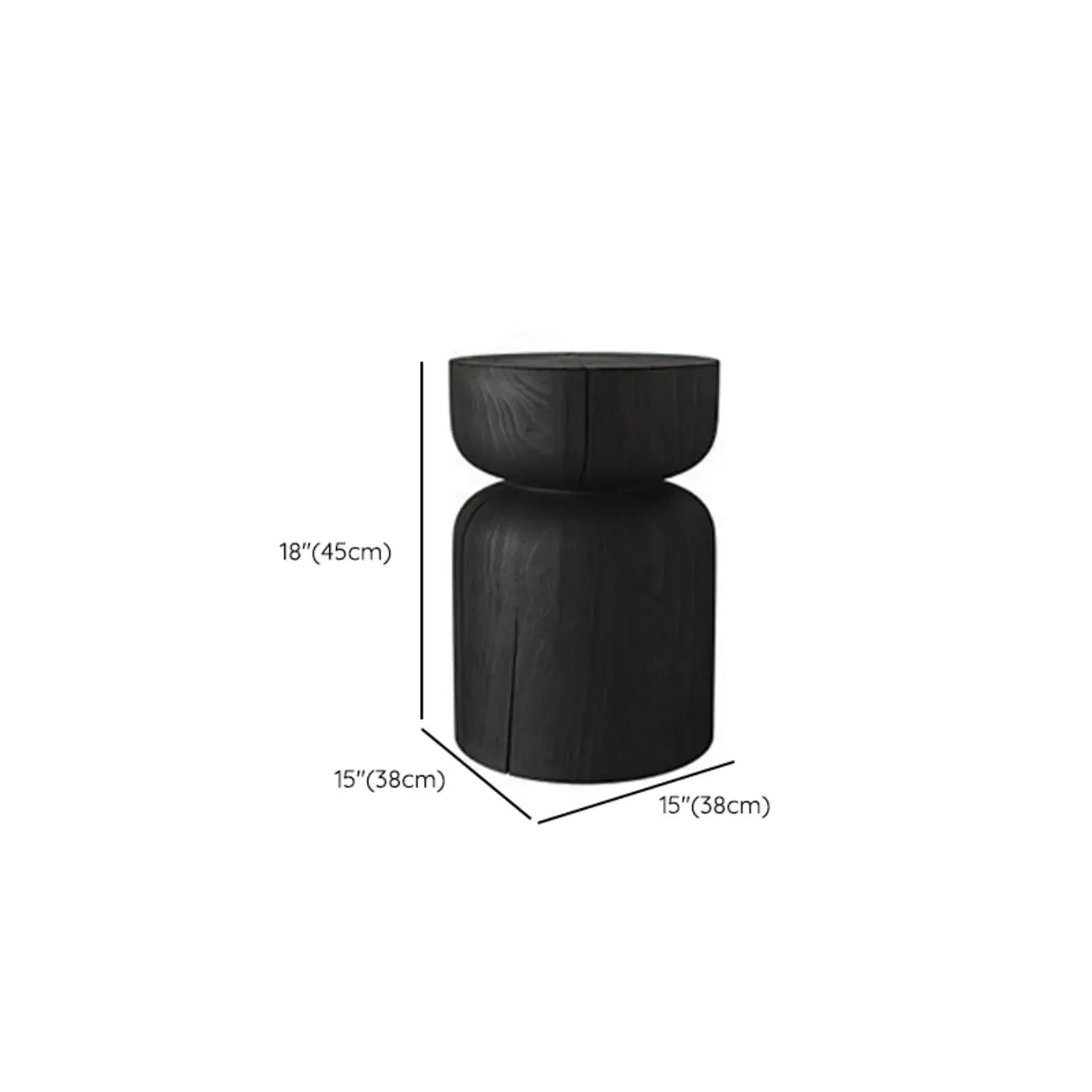 Modern Wooden Drum End Table with Unflip Top for Living Room