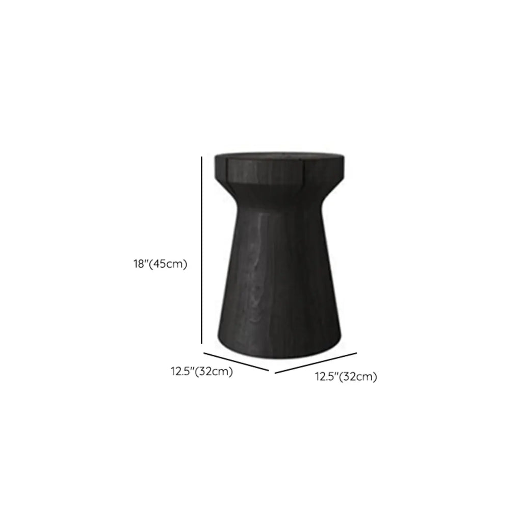 Modern Wooden Drum End Table with Unflip Top for Living Room