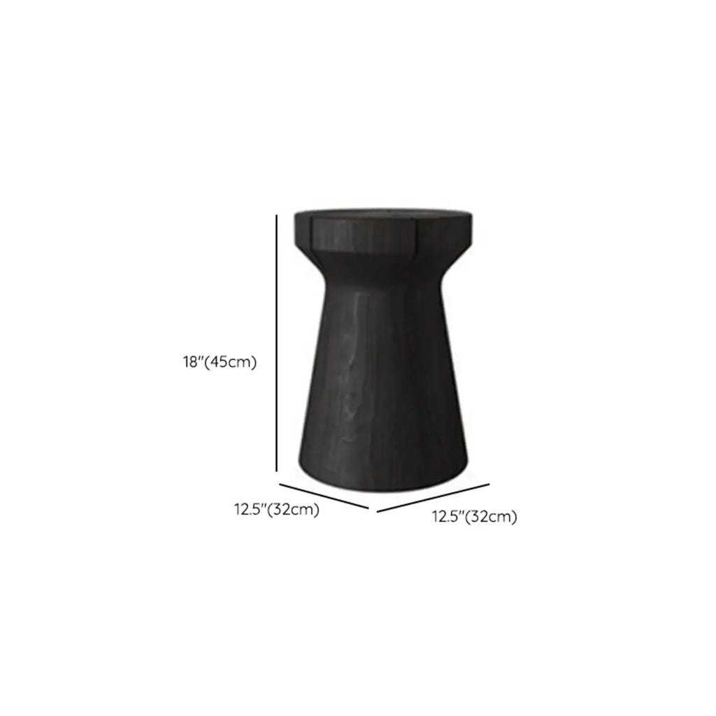 Modern Wooden Drum End Table with Unflip Top for Living Room