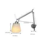 Adjustable Fabric Swing Arm Metal Wall Light for Bedroom