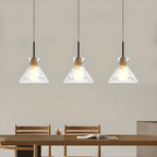 3-Light Clear Glass Island Pendant Light for Kitchen