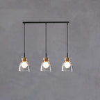 3-Light Clear Glass Island Pendant Light for Kitchen