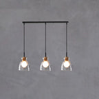 3-Light Clear Glass Island Pendant Light for Kitchen