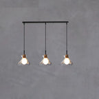 3-Light Clear Glass Island Pendant Light for Kitchen