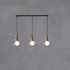 3-Light Clear Glass Island Pendant Light for Kitchen