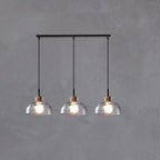 3-Light Clear Glass Island Pendant Light for Kitchen