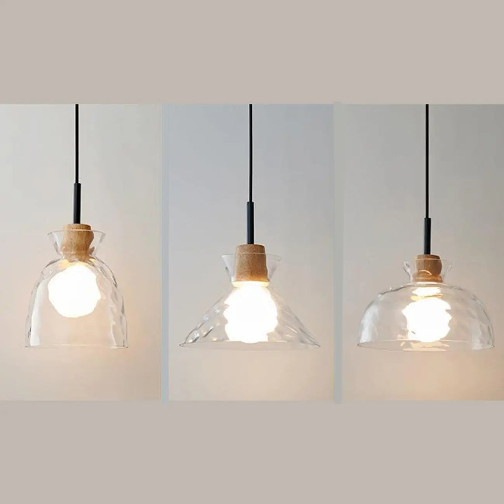 3-Light Clear Glass Island Pendant Light for Kitchen