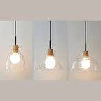 3-Light Clear Glass Island Pendant Light for Kitchen