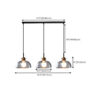 3-Light Clear Glass Island Pendant Light for Kitchen
