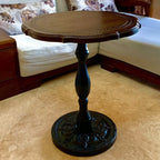 Contemporary Brown Wood Round Side Table