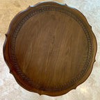 Contemporary Brown Wood Round Side Table