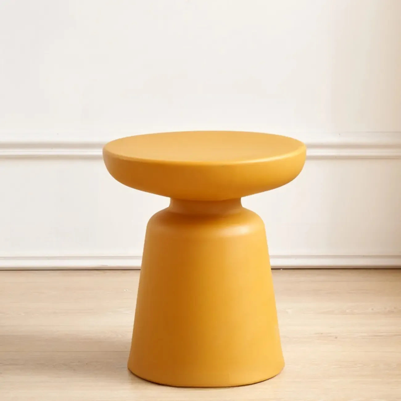 Modern Round Acrylic Side Table with Drum Base for Living Room