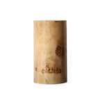 Light Wood Cylinder Sofa Side Table with Block Base