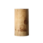 Light Wood Cylinder Sofa Side Table with Block Base