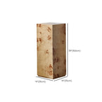 Light Wood Cylinder Sofa Side Table with Block Base