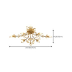 Elegant Golden Branch Crystal Semi Flush Ceiling Light