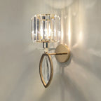 Elegant Crystal Smooth Gilded Metal Wall Sconce