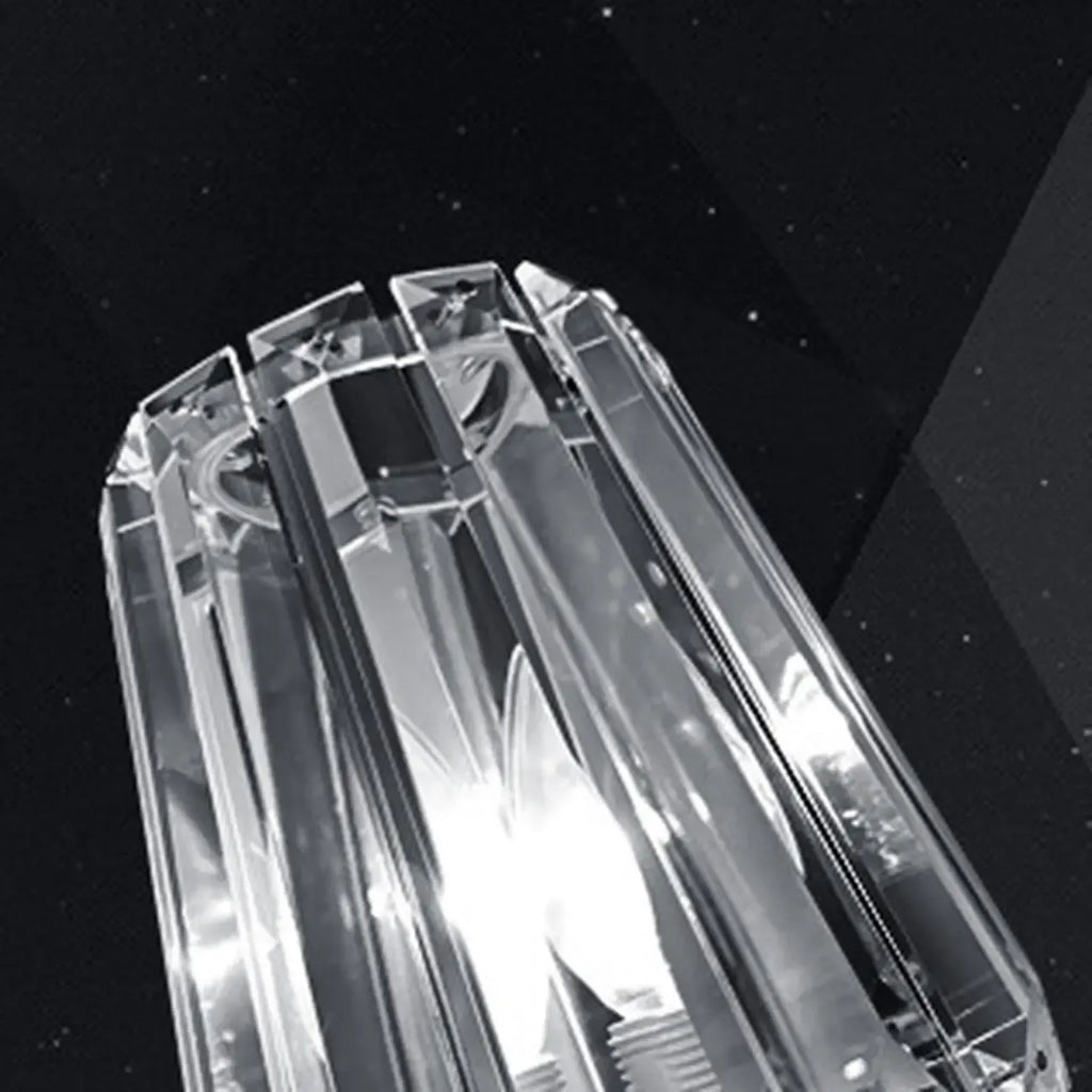 Elegant Crystal Smooth Gilded Metal Wall Sconce