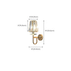 Elegant Crystal Smooth Gilded Metal Wall Sconce